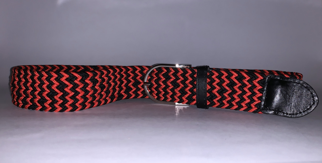 Ремінь плетений гумка (унісекс) F611 (червоний)
