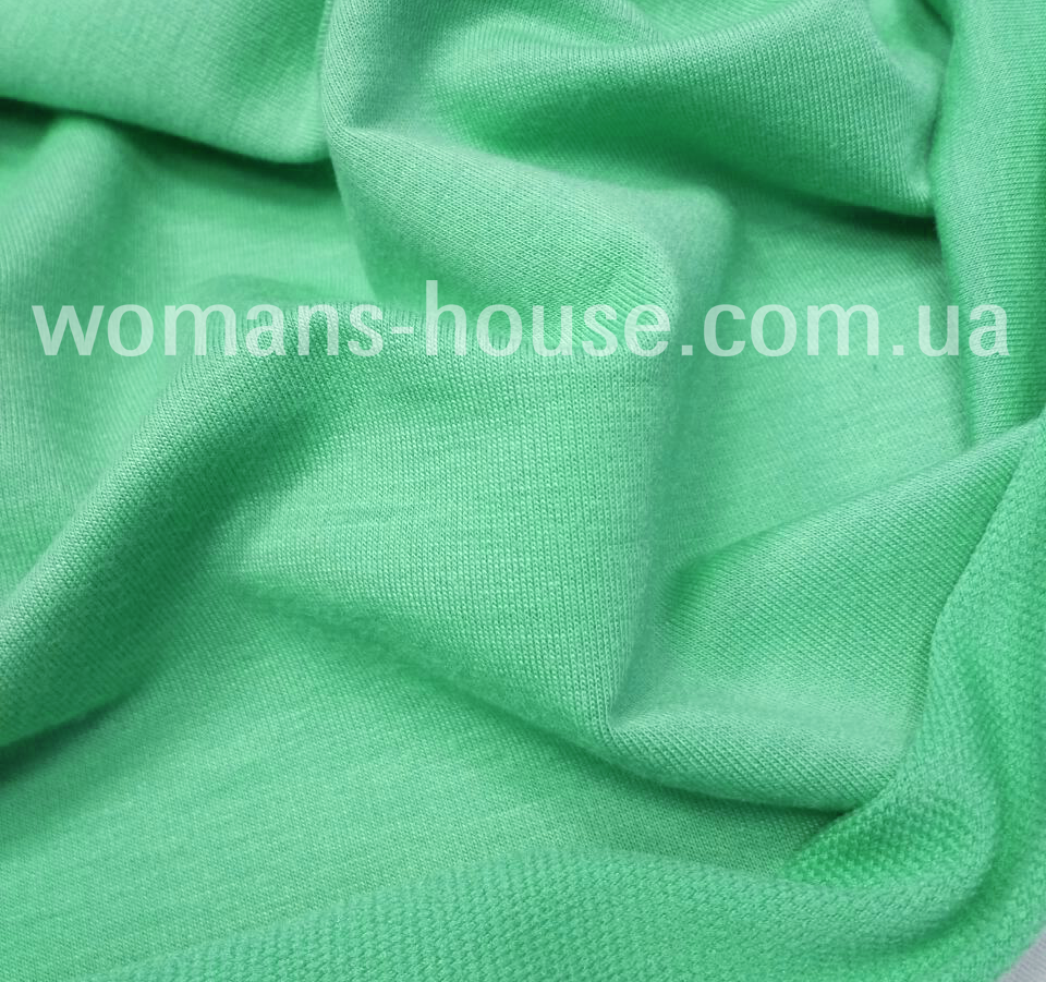 Двонитка трикотаж однотонн 240 grm 180 см Китай М'ятний, фото 1