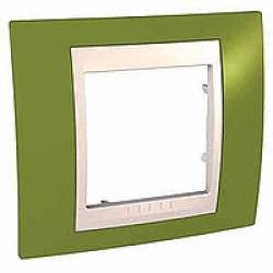 Рамка Schneider-Electric Unica Plus 1-пост хамелеон фісташковий/словонова кістка