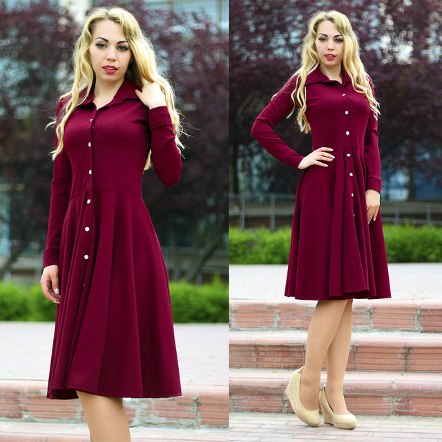 сукня-сорочка, плаття 2019, бордове плаття
