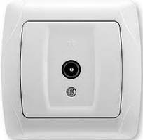 Розетка ТВ прохідна (12 дБ) біла VIKO Carmen