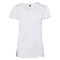 Женская классическая футболка 100% хлопка Белый, L, Без рисунков и надписей