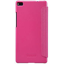 Шкіряний чохол-книжка Nillkin Sparkle для Huawei P8 рожевий, фото 3