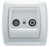 Розетка ТВ-Спутник кінцева біла VIKO Carmen
