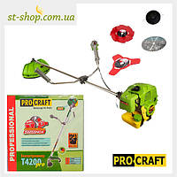 Бензокоса ProCraft T-4200 Pro (3 НОЖА, 1 КАТУШКА)