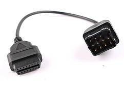 Кабель перехідник для Renault 12 Pin до 16 Pin OBD2 для Renault Чорний