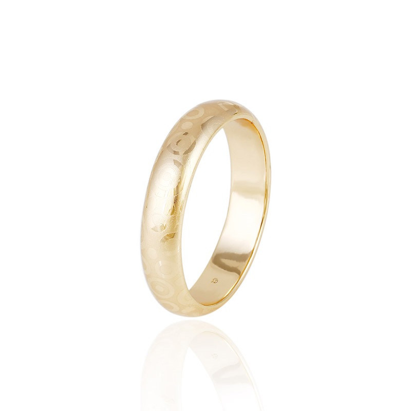 Обручне кільце з візерунком ХР Gold filled 18k. Розмір 18 мм