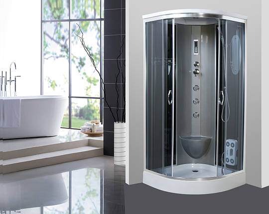 Гідромасажний бокс AquaStream Classic 99 LA Black 900х900х2170, фото 2