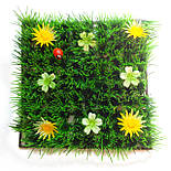Трава килимок декоративний із квіточками 25*25 см, фото 2