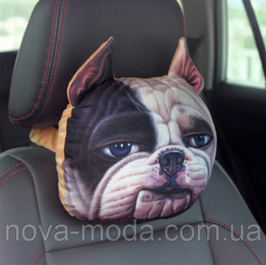 подушка-подголовник собака бульдог