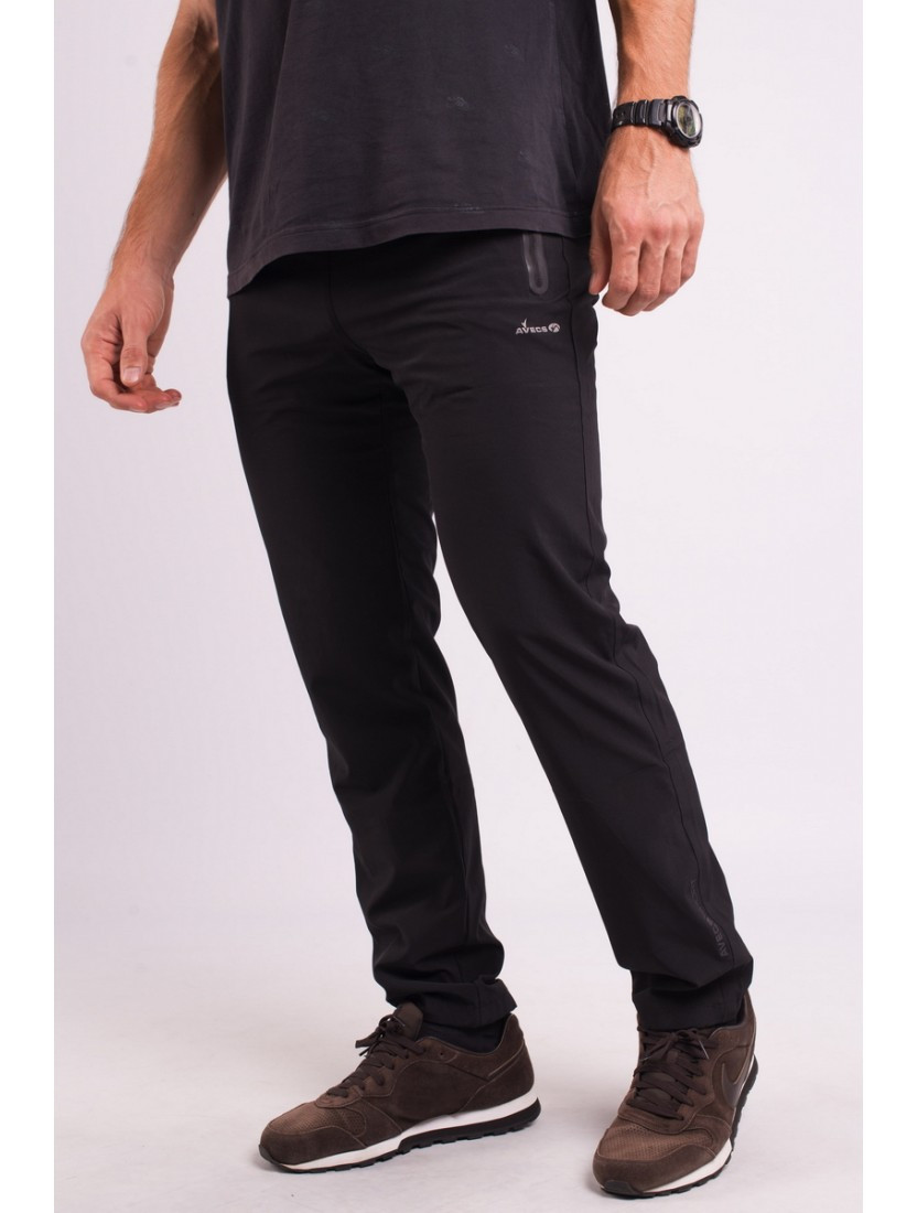 Штани спортивні з підкладкою чорні Avecs 70254-AV Розміри M/48 3XL/56, фото 1