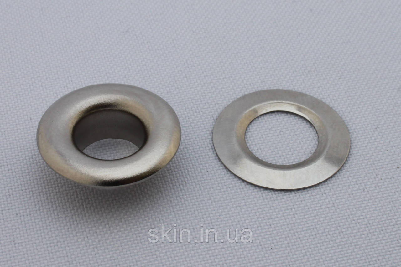 Люверс, внутрішній діаметр - 10 мм, висота - 7 мм, колір - нікель, в упаковці - 40 шт, артикул СК 5085