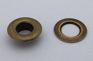Люверс, внутрішній діаметр - 10 мм, висота - 7 мм, колір - антик, в упаковці - 40 шт, артикул СК 5086