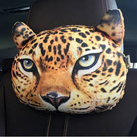 Экзотическая декоративная подушка-подголовник Леопард, мягкая 3D подушка в машину, автомобиль, кресло