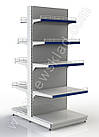 Стелаж двосторонній 2350х950 мм, стелаж Рістел приставний прямий, торговий стелаж в магазин, стелаж з полицями, торговий стенд, фото 7