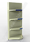 Стенд кутовий 2350х90, стелаж внутрішній приставний Рістел, торговий стелаж в магазин, торгова вітрина кутова металева, фото 4