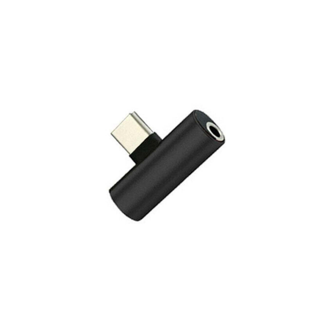 Перехідник 2 в 1 USB-C Type C у 3.5 mm Jack AUX Audio адаптер для заряджання та прослуховування музики в чорному кольорі