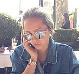 Сонцезахисні окуляри, оправа хром, дзеркальні лінзи, прозорі елементи оправи, фото 3