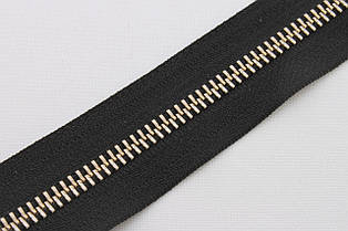 Блискавка металева рулонна УКК № 5, тесьма - чорна, колір зубів - нікель, артикул СК 5372