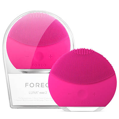Силіконова щітка-масажер для чищення обличчя Foreo Luna mini 2 блакитна 154033 Малиновий