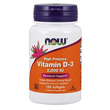 NOW Vitamin D3 2000 iu 120 softgels