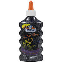 Elmer's glitter glue Black - Черный клей с глиттером Элмерс для слаймов, 177мл