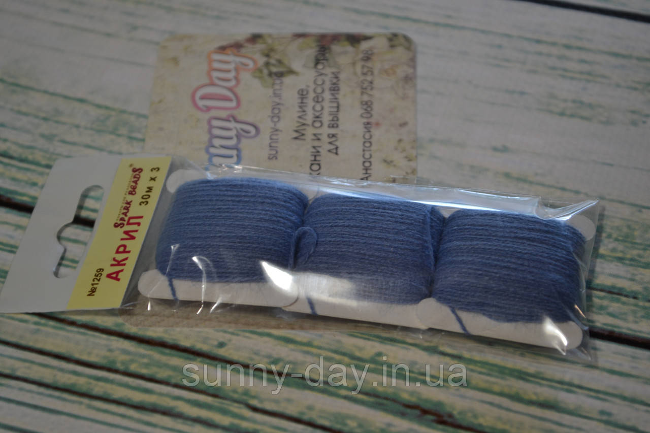 Акрил для вишивання, колір — синя сталь, фото 1