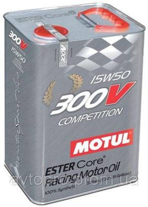 Масло моторне синтетичне MOTUL 300V COMPETITION SAE 15W50 (5L) 103920