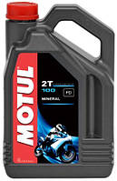 Масло моторное для мотоциклов минеральное MOTUL 100 2T (4L) 104025