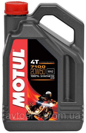 Масло моторне для мотоциклів синтетичне MOTUL 7100 4T SAE 20W50 (1L) 104103