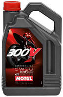 Масло моторное для мотоциклов синтетическое MOTUL 300V 4T FACTORY LINE ROAD RACING SAE 5W30 (4L) 104111