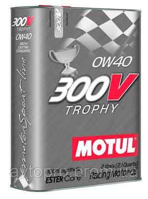 Масло моторне синтетичне MOTUL 300V TROPHY SAE 0W40 (2L) 104240