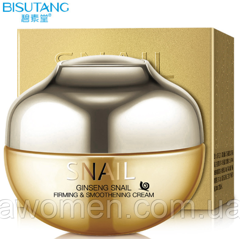 Крем для обличчя Bisutang Ginseng Snail з екстрактом слизу равлика та женьшеню 55 g
