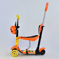 Самокат триколісний Best Scooter 5в1 L-16670 Помаранчевий. Підсвічування платформи і коліс., фото 2
