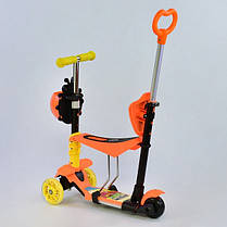 Самокат триколісний Best Scooter 5в1 L-16670 Помаранчевий. Підсвічування платформи і коліс., фото 2