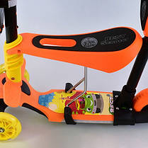 Самокат триколісний Best Scooter 5в1 L-16670 Помаранчевий. Підсвічування платформи і коліс., фото 3