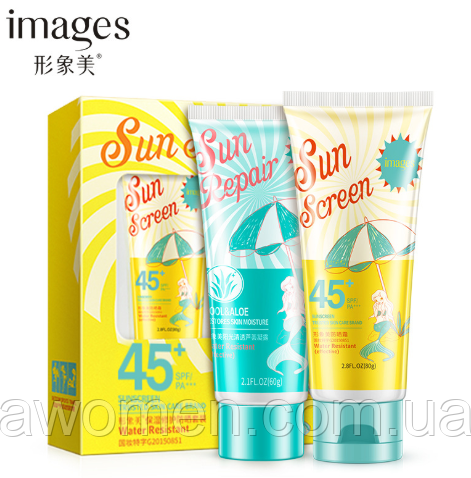 Уценка! Сонцезахисний набір Images Sun Screen Sunprise 45+ SPF/PA+++ (м'ята коробка)