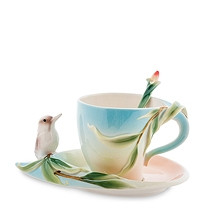 Порцелянова чайна пара Зимородок Кукабара (Pavone) FM- 77/2, фото 1