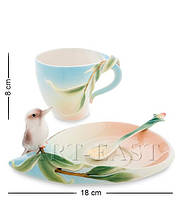 Порцелянова чайна пара Зимородок Кукабара (Pavone) FM- 77/2, фото 3