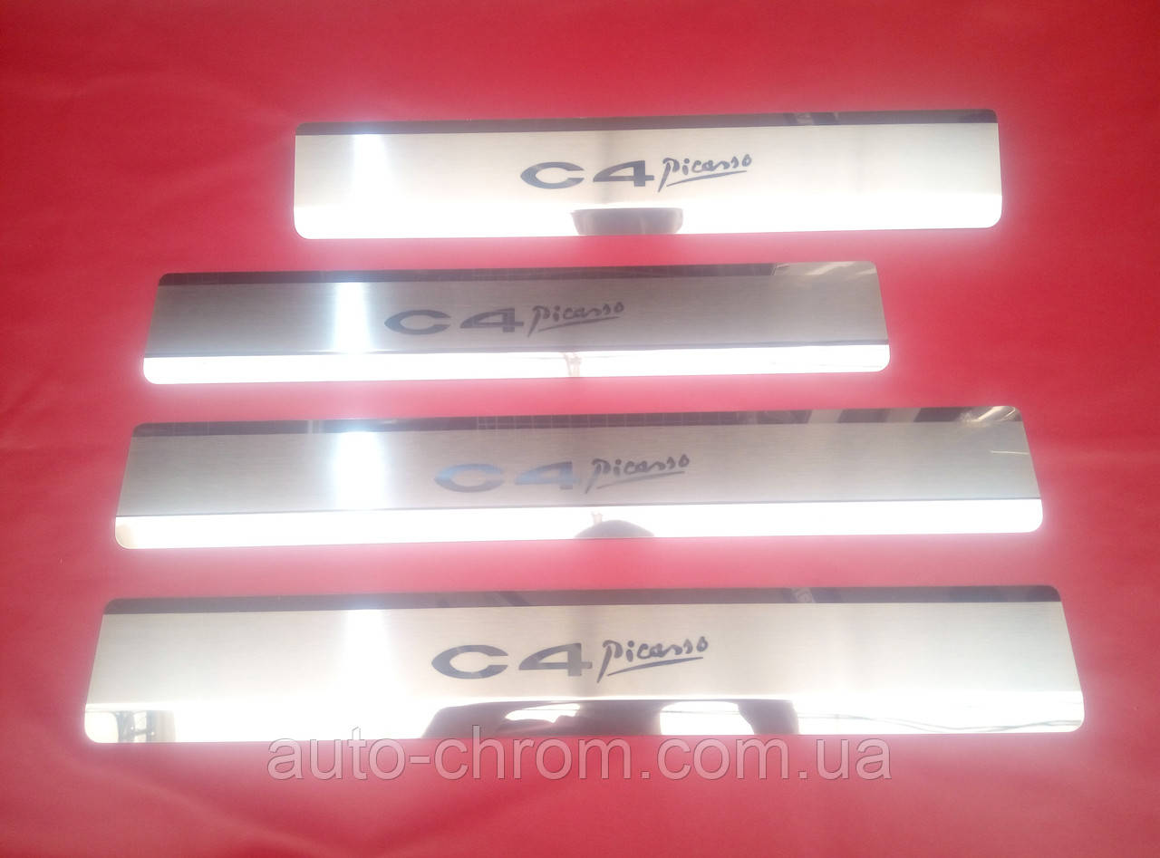 Накладки на пороги Citroen C4 Grand Picasso 2013-2016, фото 1