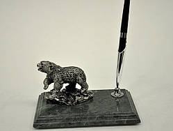 Мармуровий настільний набір (Фігура ведмедя та ручка) Penstand 6130