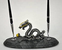 Мармуровий настільний набір (Китайський дракон та 2 ручки) Penstand 8133