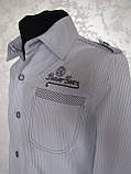 Дитяча сорочка для хлопчиків світло-сіра зріст 110,116,122,128, фото 2