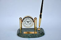 Мраморный настольный набор (Золотые часы и ручка) Penstand 6189
