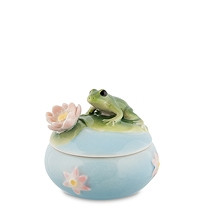 Порцелянова Шкатулка Жаба на латанці (Pavone) FM- 87/3, фото 1