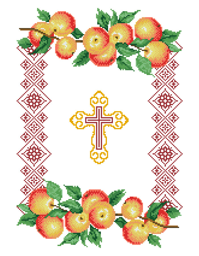 РСВ-018. Схема для вишивки бісером Рушник до Спаса.