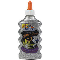 Elmer's glitter glue Silver - Серебряный клей с глиттером Элмерс для слаймов, 177мл