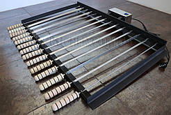 Електропривод для шампурів на мангал - між шампурами 70 мм - Шампур самокрут - Кручень на 12 шампурів