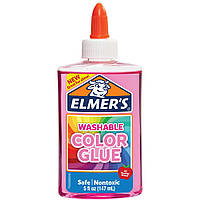 Рожевий прозорий клей для слаймів 147 мл, Pink translucent glue Elmer's