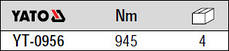 Гайковерт пневматичний ударний 3/4" — 945Nm, YATO YT-0956, фото 3